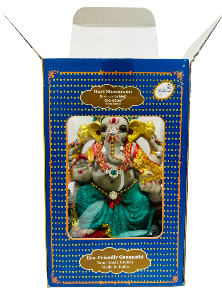 Eco-Friendly Ganesh Idol Small (Non-Toxic Colors) With Kumkum & Akshat