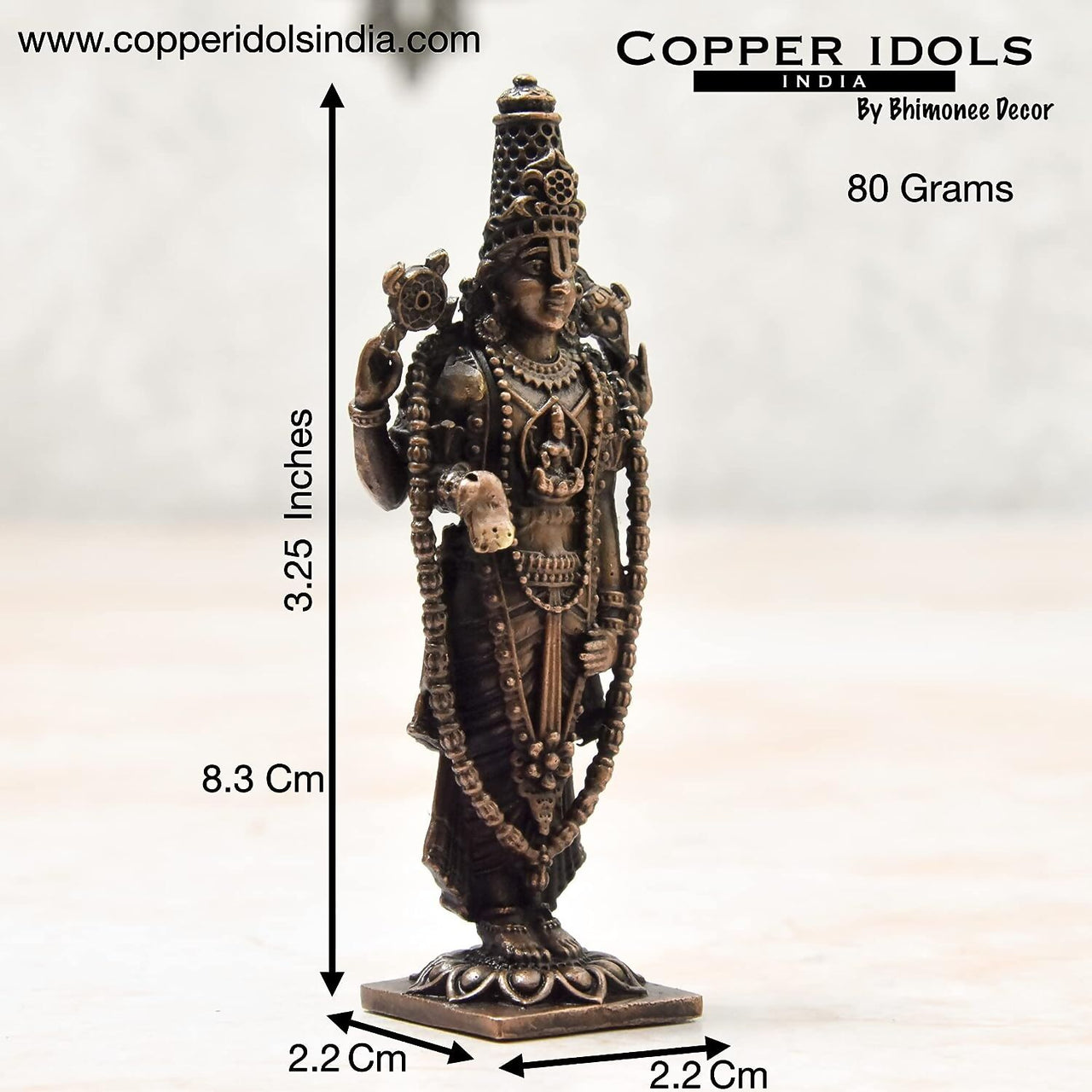 Bhimonee Decor Handmade Copper Balaji Idol - Distacart