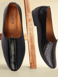 Thumbnail for FAUSTO Men Textured Pointed Toe Lightweight Mojaris