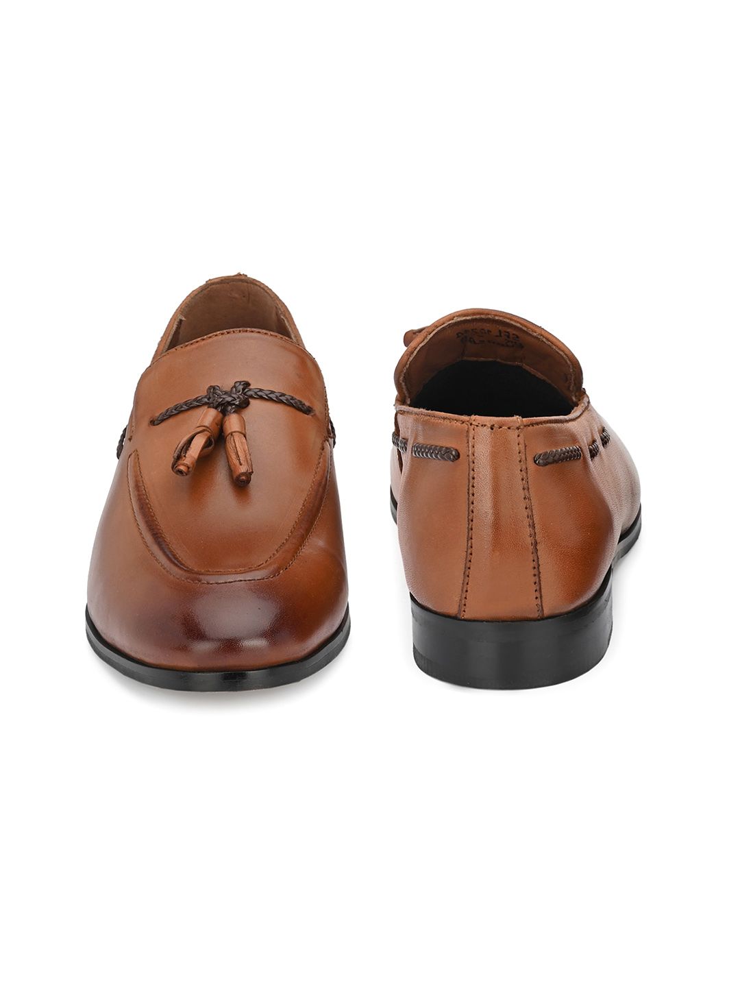 House of Pataudi Men Leather Tassel Formal Loafers