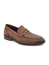 Thumbnail for House of Pataudi Men Textured Formal Loafers