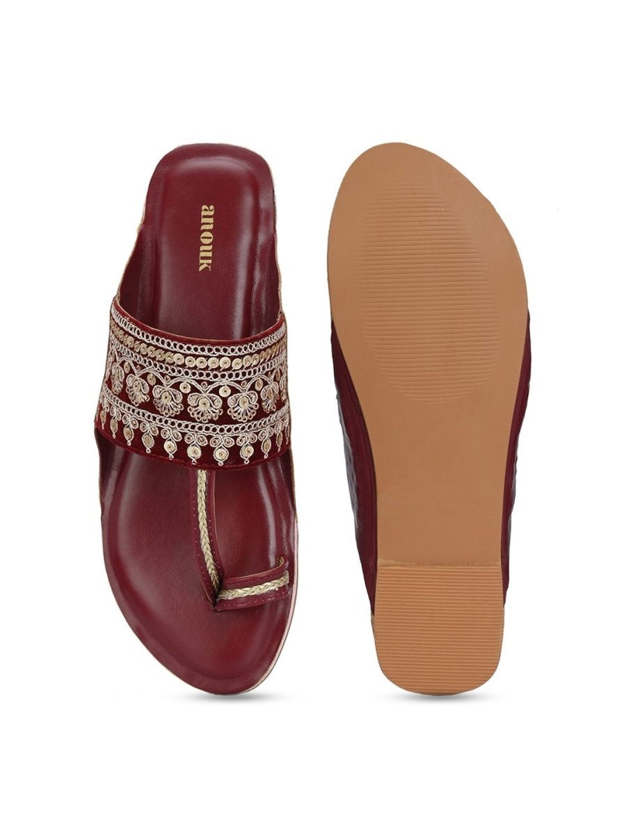 Anouk Women Ethnic - Embellished One Toe Flats