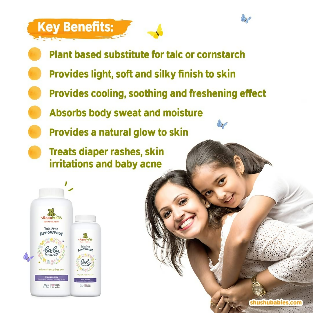 ShuShu Babies Talc Free Baby Powder with Arrowroot Extracts (under 0-3 Years Baby)