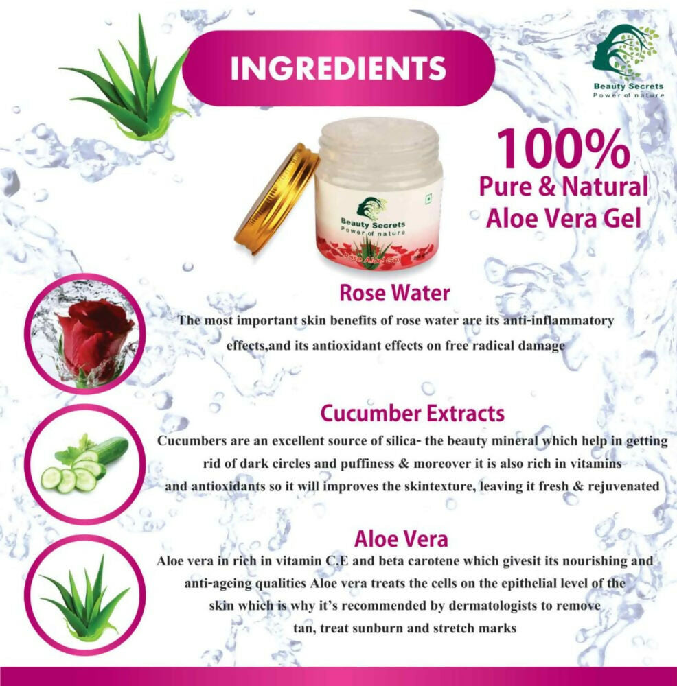 Buy Beauty Secrets Pure Aloe Vera Gel for Face and Body Online at Best ...