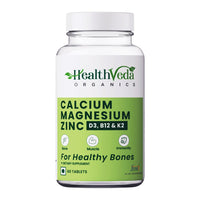 Thumbnail for Health Veda Organics Calcium Magnesium & Zinc Vitamin D3 & B12 Tablets