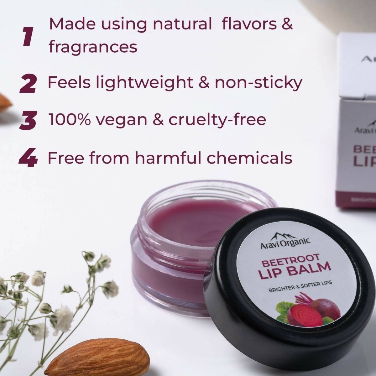 Aravi Organic Beetroot Lip Balm - Distacart