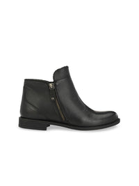Thumbnail for Delize Women Black Solid Mid-Top Flat Boots
