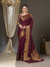 Thumbnail for Anouk Ethnic Motifs Zari Pure Georgette Kanjeevaram Saree - Distacart