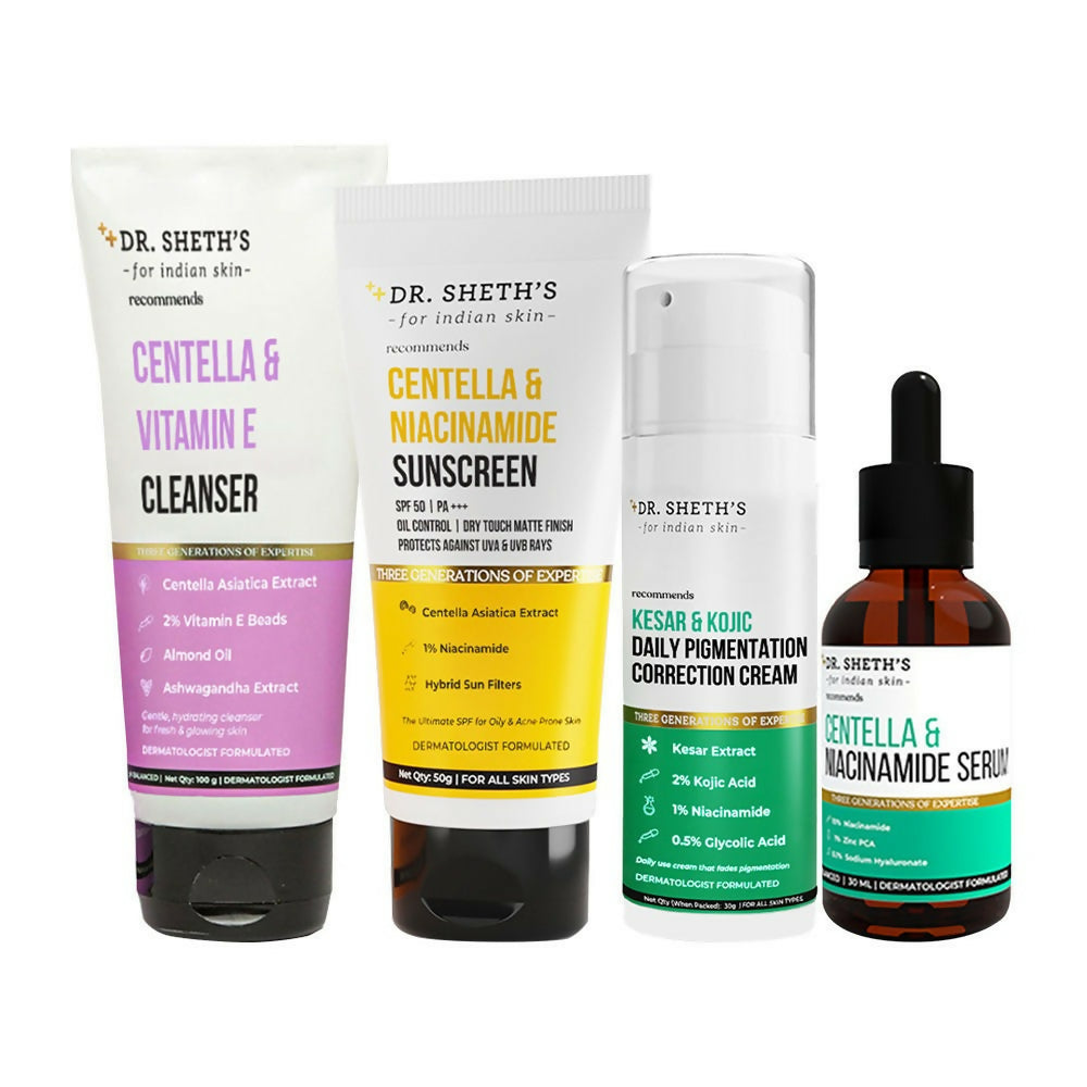 Dr. Sheth's Fresh & Clear CSMS (Cleanser, Serum, Moisturizer, Sunscreen) Combo