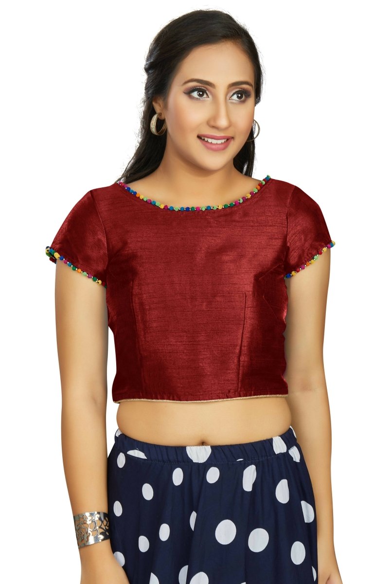 Aastha Fashion Women's Maroon Art Silk Designer Party Wear Readymade Blouse - Distacart