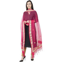 Thumbnail for A R SILK Orgenza Gota patti Fancy Dupatta Gajari Color Dupatta or Chunni