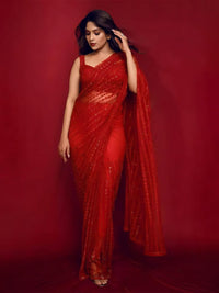 Thumbnail for Anouk Sequinned Embellished Net Saree - Distacart