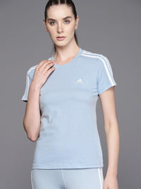 Thumbnail for Adidas Essential 3-Striped Pure Cotton Slim Fit T-shirt - Distacart