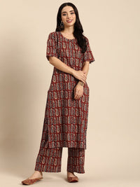 Thumbnail for Anouk Women Ethnic Motifs Printed Pure Cotton Kurta with Palazzos - Distacart