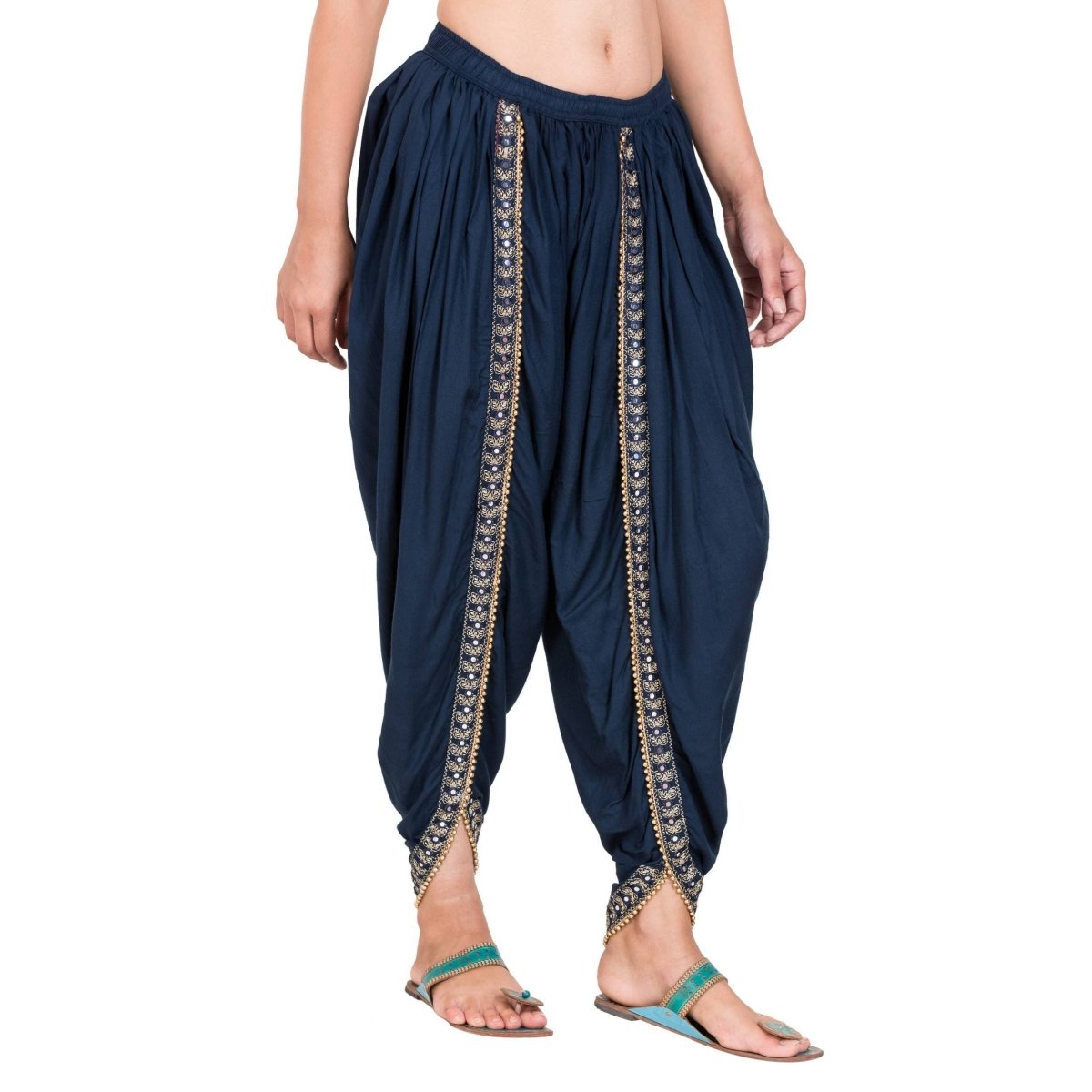 Asmaani Navy Blue color Dhoti Patiala with Embellished Border