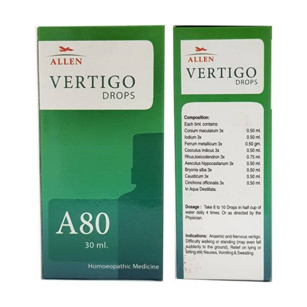 Allen Homeopathy A80 Vertigo