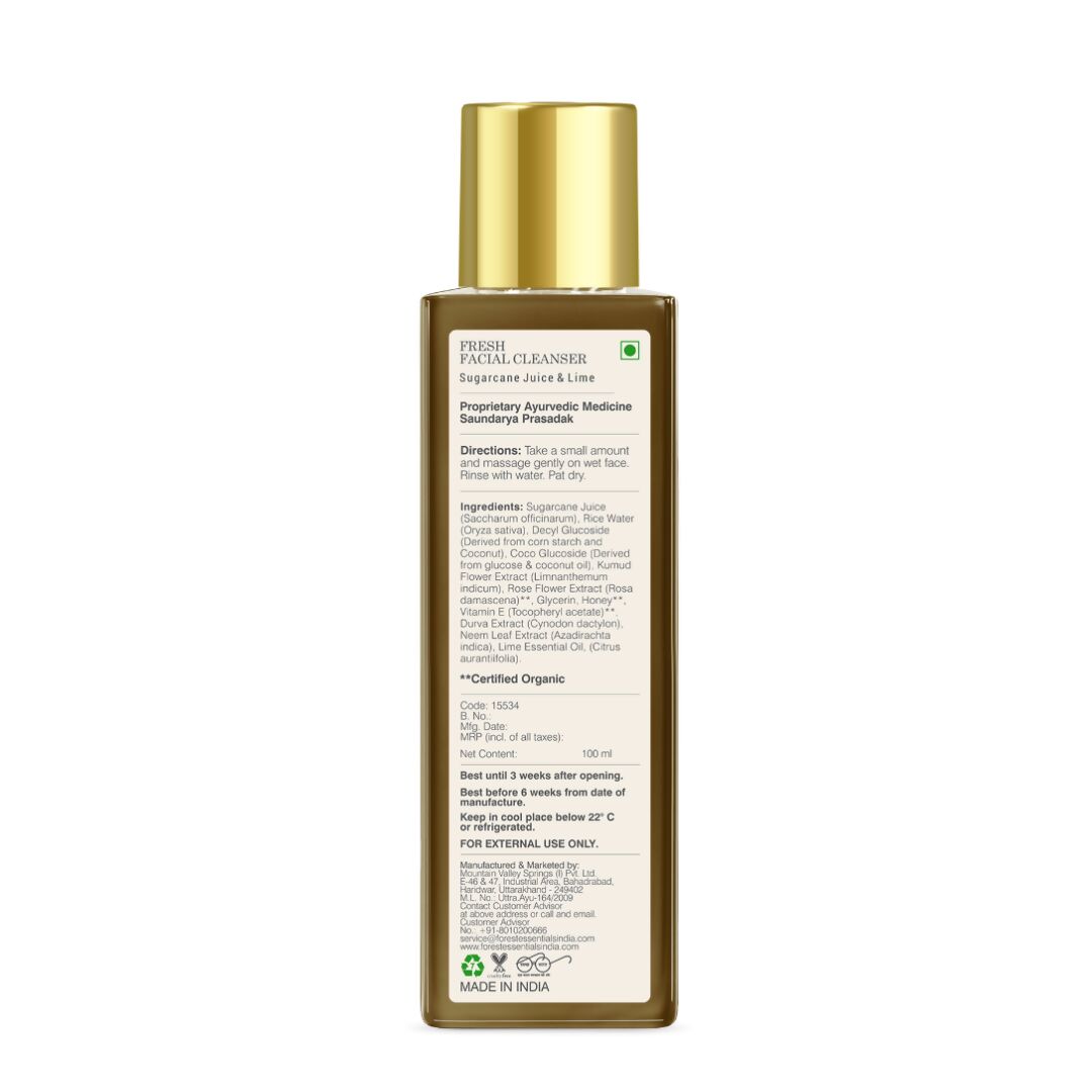 Forest Essentials Fresh Facial Cleanser With Sugarcane Juice & Lime - Distacart