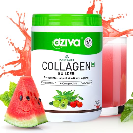 OZiva Vegan Collagen Builder with Biotin & Vitamin C For Brighter & Youthful Skin | Collagen Supplement For Women & Men | Plant Based Collagen Powder