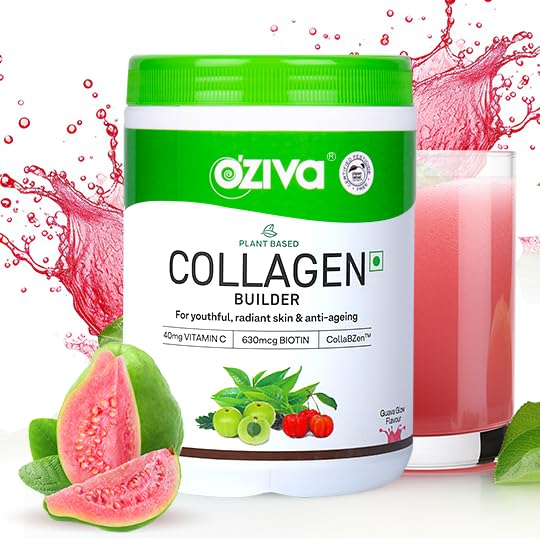 OZiva Vegan Collagen Builder with Biotin & Vitamin C For Brighter & Youthful Skin | Collagen Supplement For Women & Men | Plant Based Collagen Powder