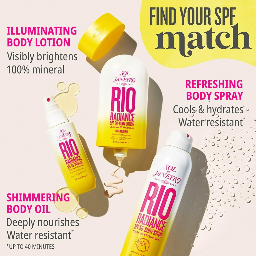 Sol de Janeiro Rio Radiance SPF 50 Body Oil Shimmering Sunscreen, UVA/UVB Broad Spectrum SPF 50