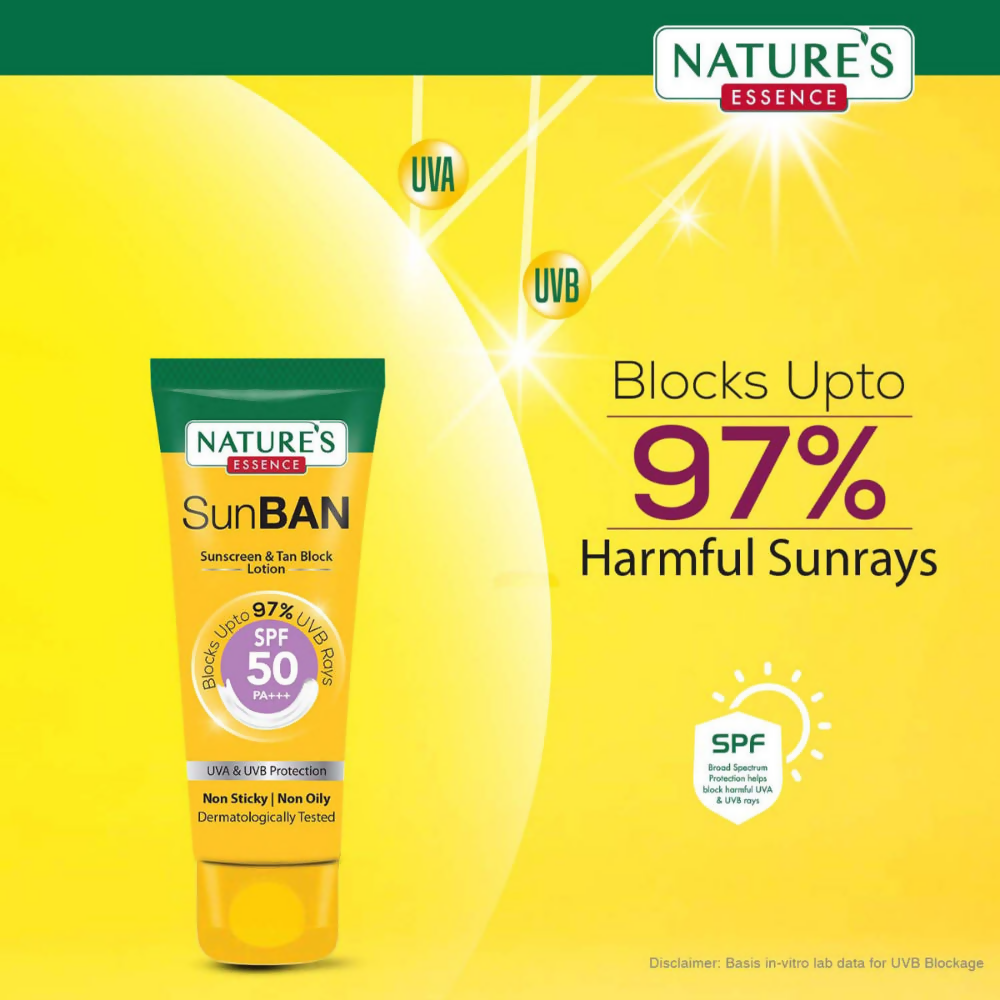 Buy Nature's Essence Sunban Sunscreen & Tan Block Lotion Spf 50 Online 