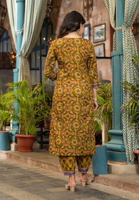 Thumbnail for Indian Fashion Women Yellow Embroidery Viscose Rayon Kurta, Pant And Dupatta Set