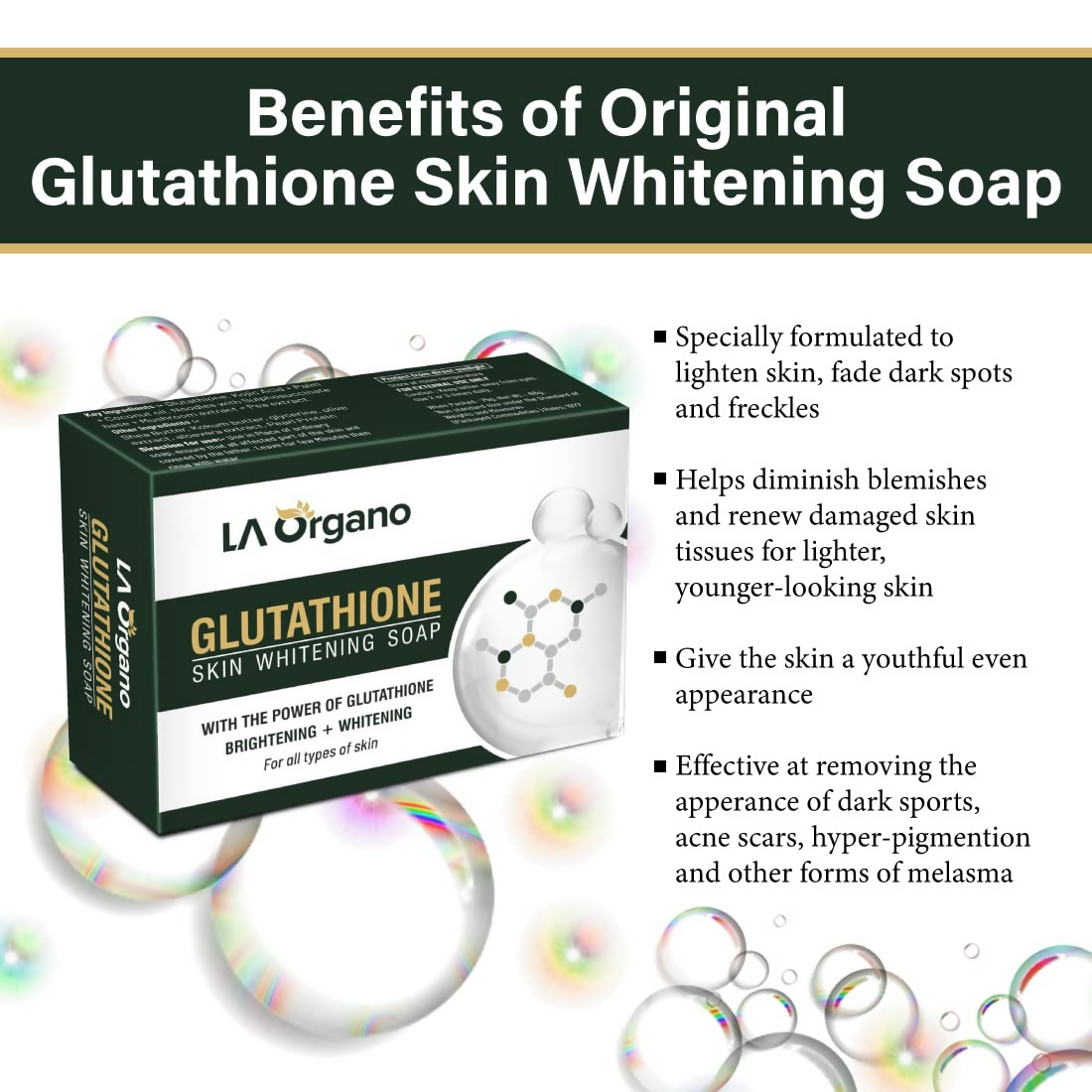 LA Organo Glutathione Skin Whitening Soap