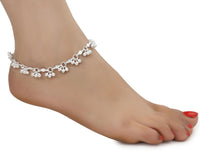 Thumbnail for AanyaCentric Silver Plated Alloy Payal Indian Traditional Ethnic Fashion Imitation Jewellery Foot Chain - Distacart