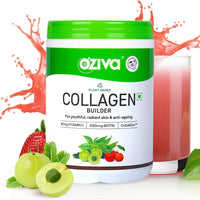 Thumbnail for OZiva Vegan Collagen Builder with Biotin & Vitamin C For Brighter & Youthful Skin | Collagen Supplement For Women & Men | Plant Based Collagen Powder