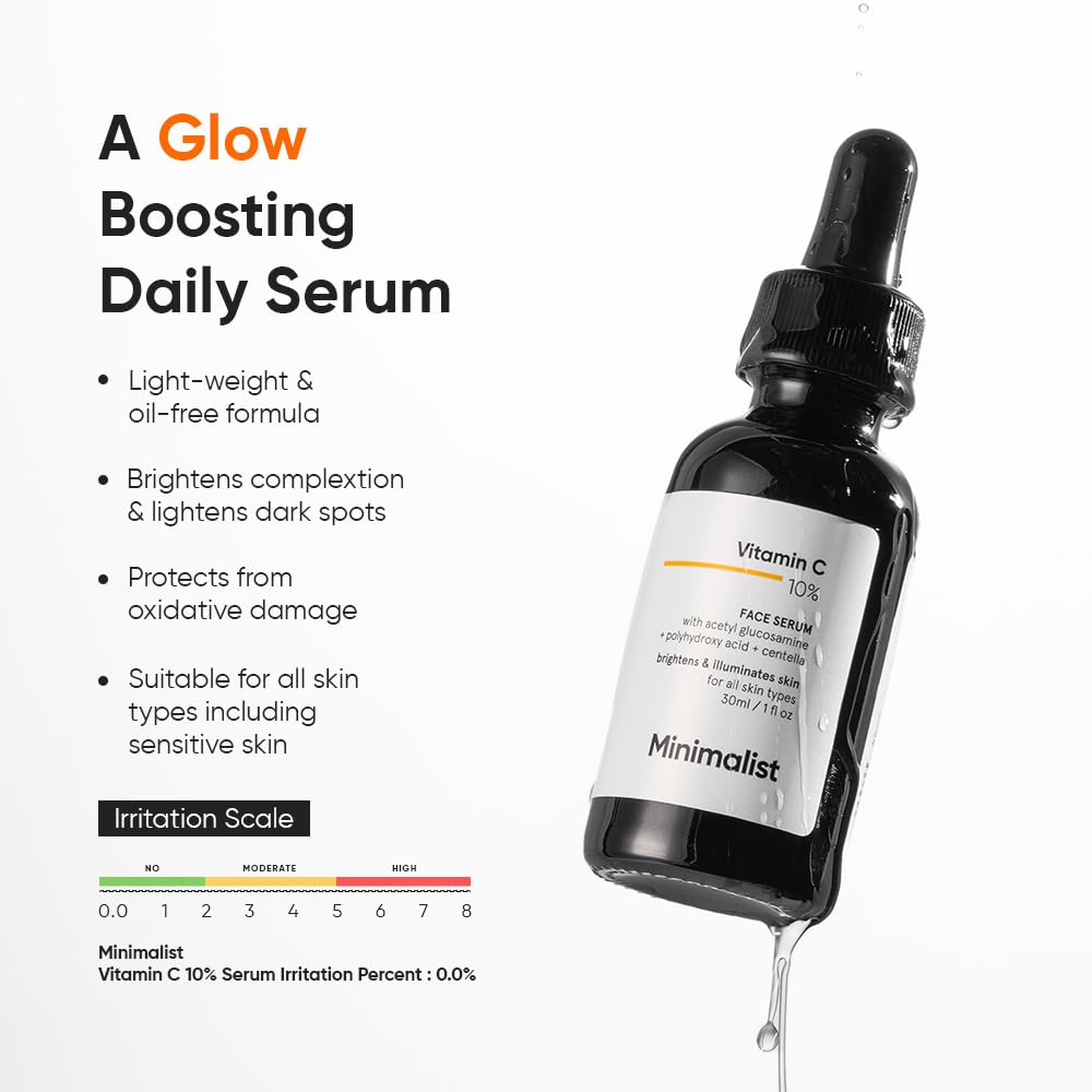 Minimalist 10% Vitamin C Face Serum For Glowing Skin