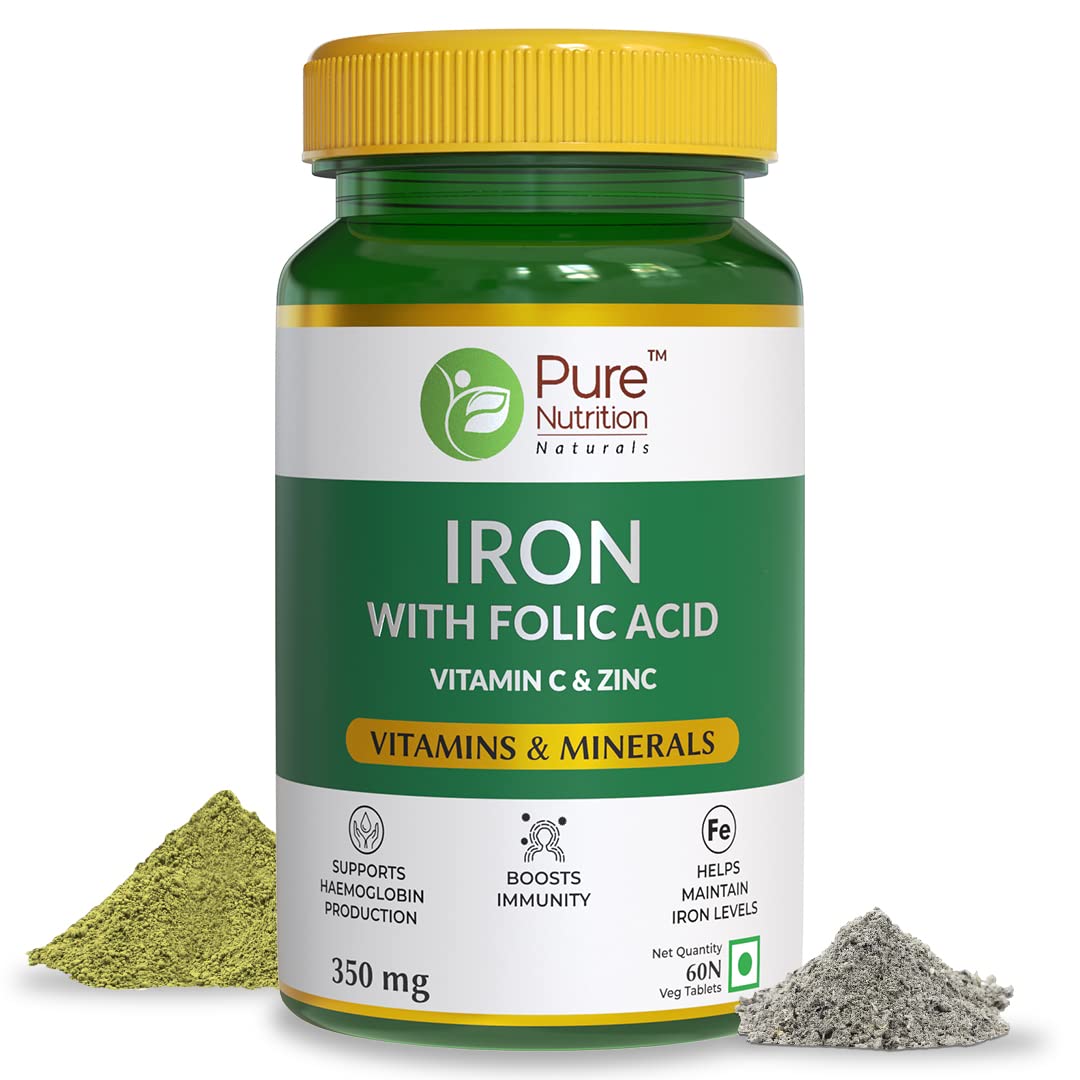 Pure Nutrition Iron Folic Acid with Zinc & Vitamin C Tablets - Distacart