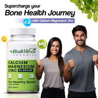 Thumbnail for Health Veda Organics Calcium Magnesium & Zinc Vitamin D3 & B12 Tablets