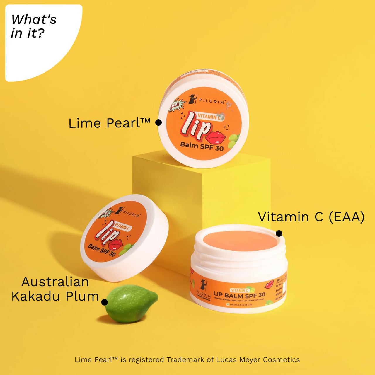 Pilgrim Vitamin C Lip Balm SPF 30 with Australian Kakadu Plum & Shea Butter For Smooth Soft Lips, Soothing & Hydrating Dry & Chapped Lips - Distacart
