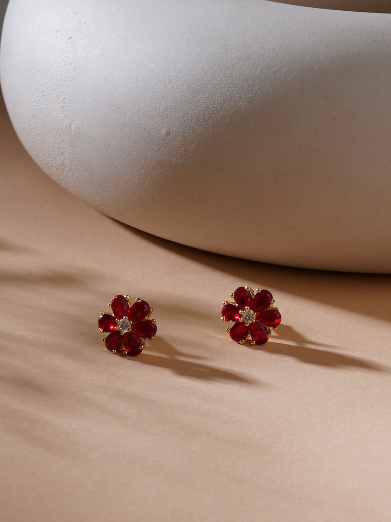 stone stud (Red) - Ruby Raang - Distacart