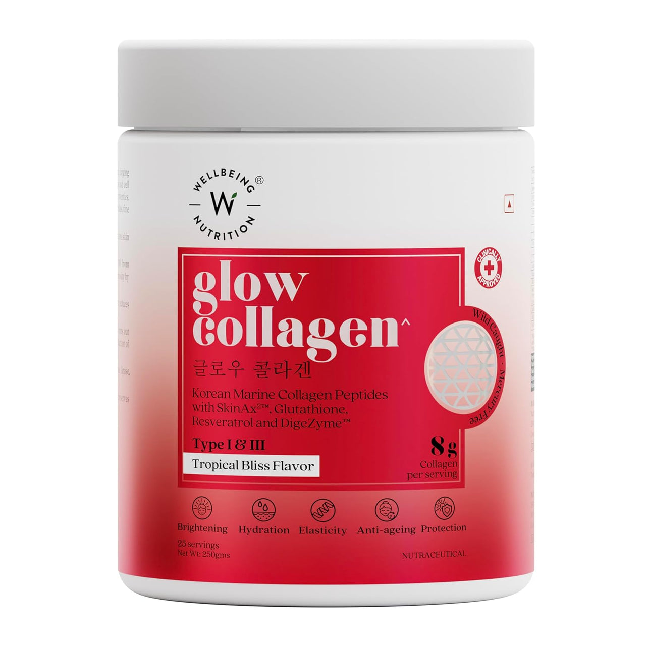 Buy Wellbeing Nutrition Glow Korean Marine Collagen Peptides-Tropical Bliss  Flavor Online at Best Price | Distacart