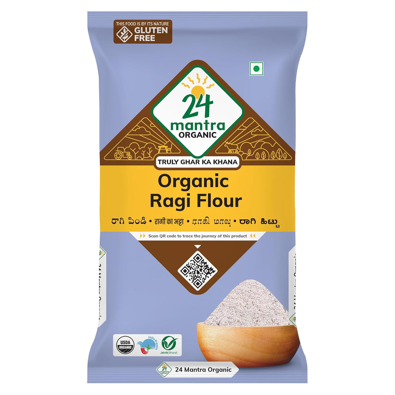 24 Mantra Organic Ragi Flour, 500g