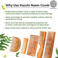 Thumbnail for Buddha Natural Baby Wide Tooth Comb - Kacchi Neem Wood Comb