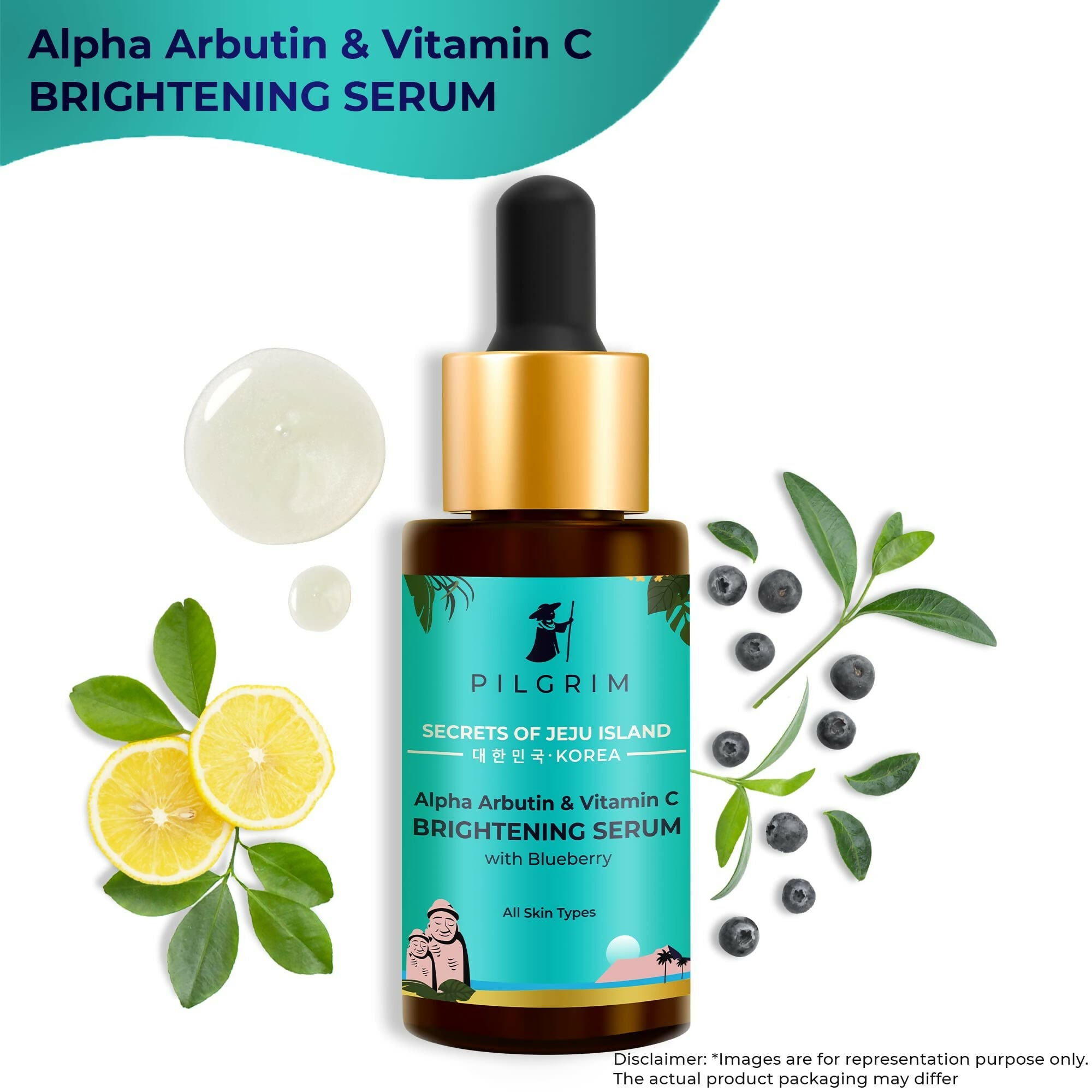 Pilgrim 2% Alpha Arbutin & 3% Vitamin C Brightening Face Serum For Glowing Skin - Korean Skin Care - Distacart