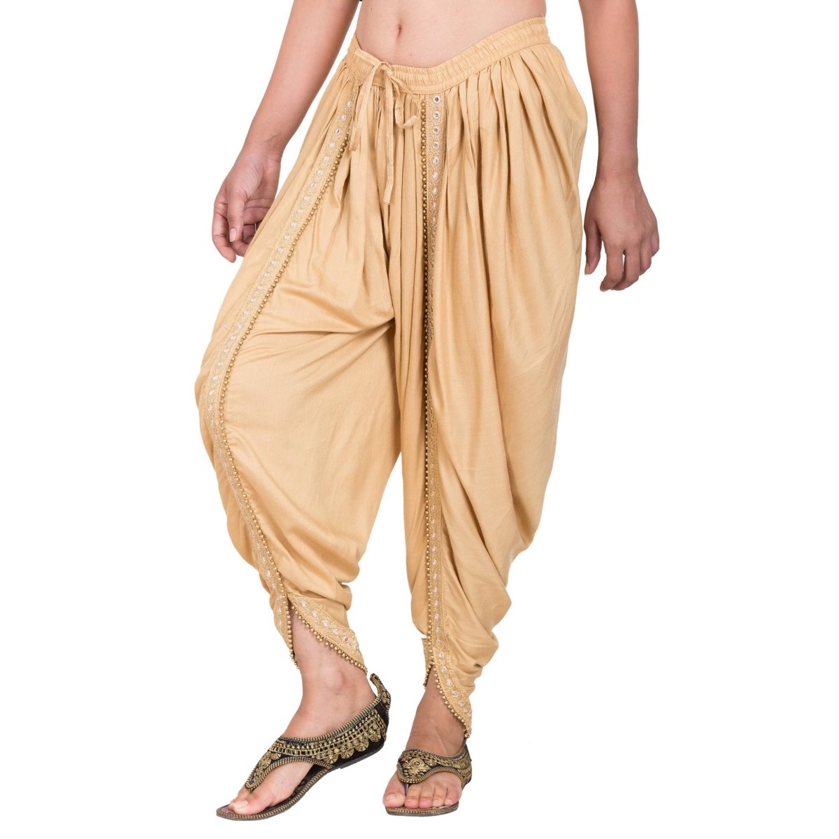 Asmaani Beige color Dhoti Patiala with Embellished Border