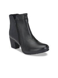 Thumbnail for Delize Women Black Textured Heeled Boots