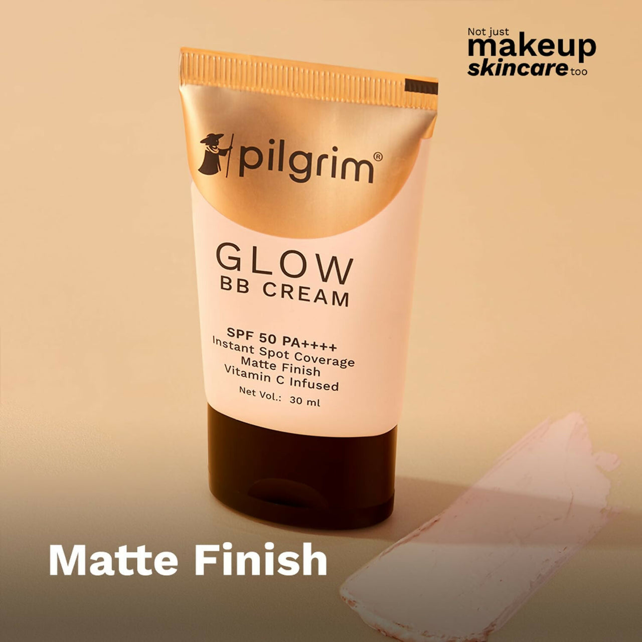 Pilgrim Glow BB Cream SPF 50 PA++++ Instant Spot Coverage Matte Finish Vitamin C Infused - Almond Glow - Distacart