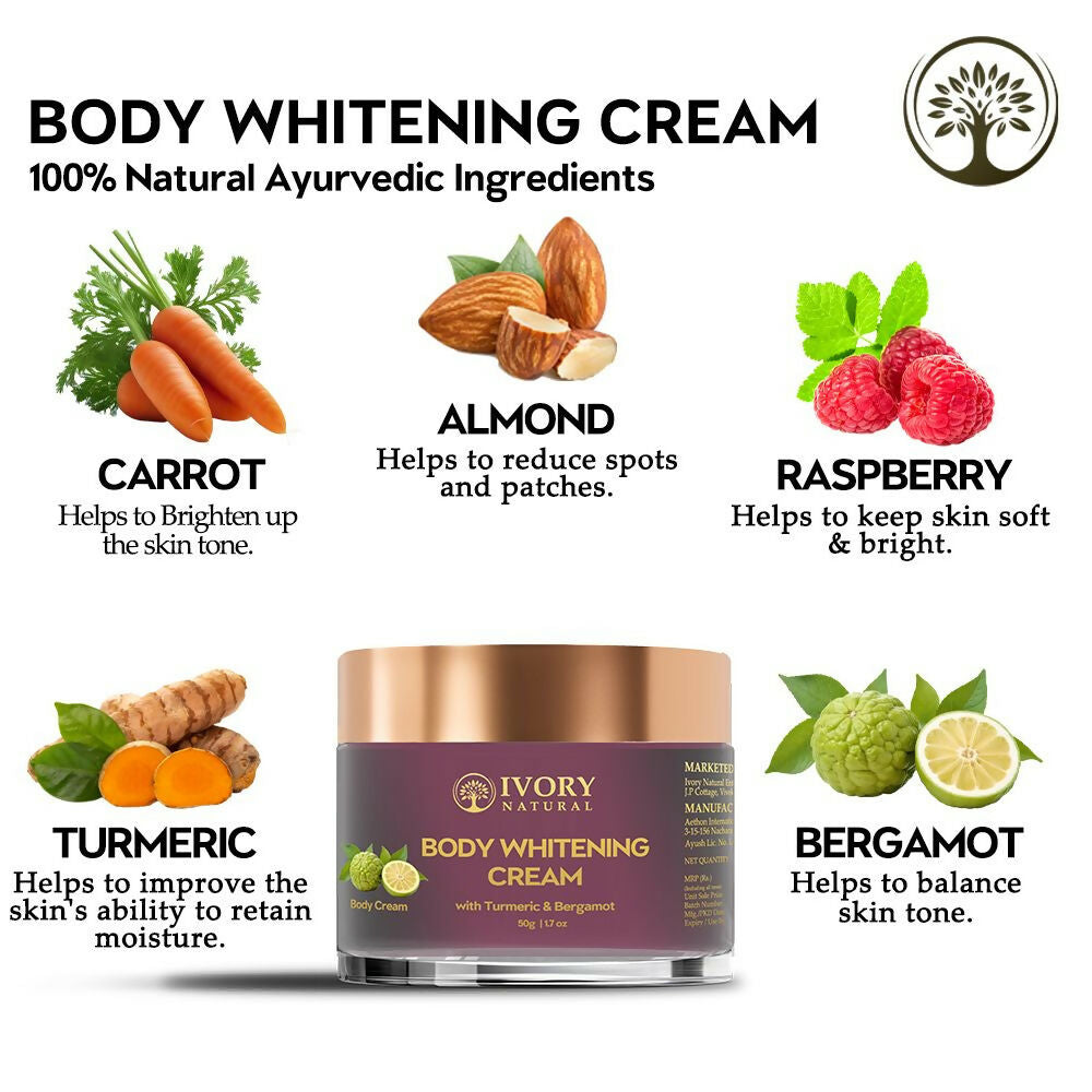 Ivory Natural Body Whitening Cream - Achieve Even Skin Tone And Smooth Texture For A Radiant Glow - Distacart