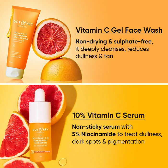 Dot & Key Vitamin C + E CSMS (Cleanser, Serum, Moisturizer, Sunscreen) Routine Combo