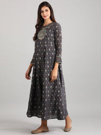 Thumbnail for AURELIA Women Grey Printed Maxi Dress