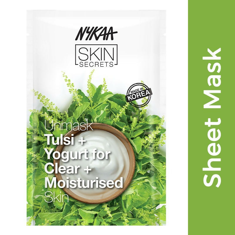 Nykaa Skin Secrets Indian Rituals Tulsi + Yogurt Sheet Mask For Clear & Moisturised Skin - Distacart