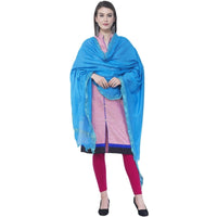 Thumbnail for A R SILK Dark firozi Color Golden border Cotton Dupattas and Chunnis