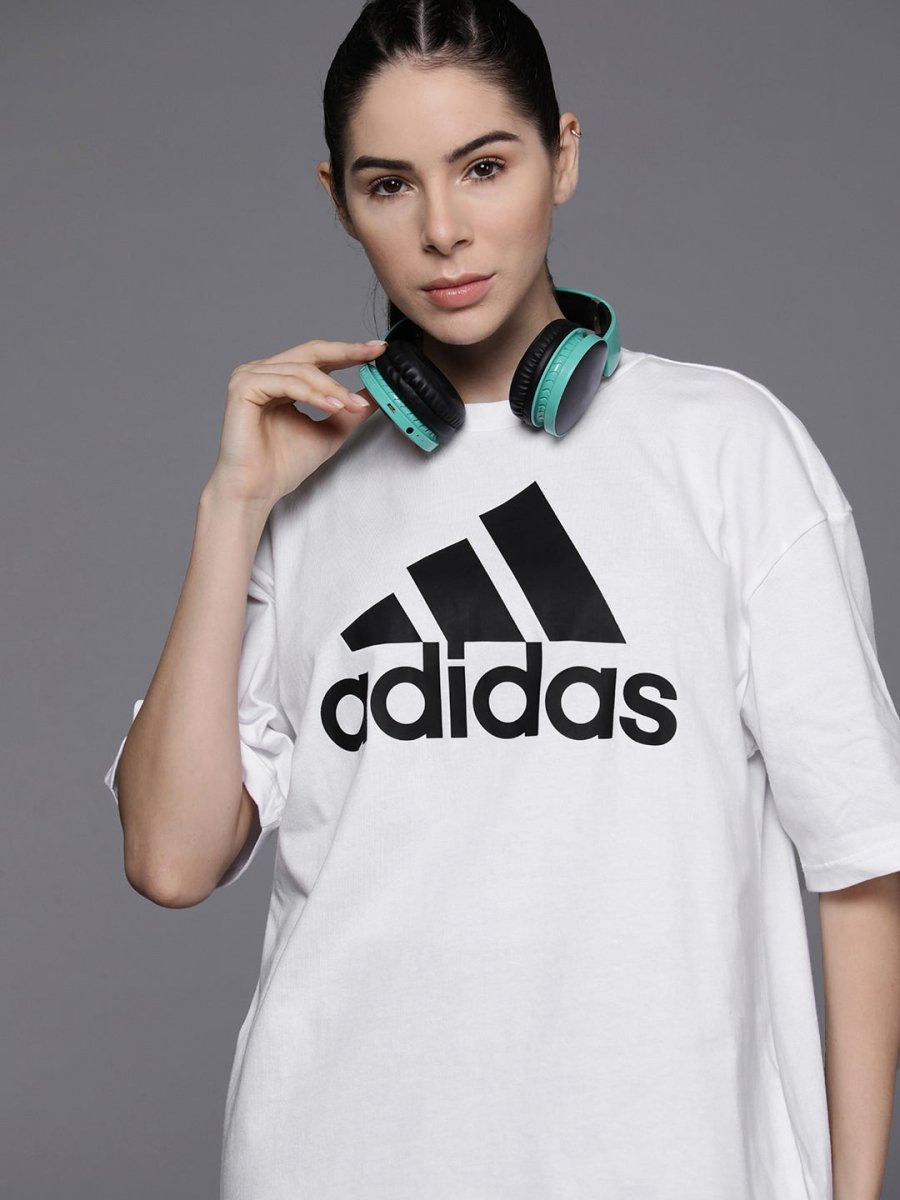 Adidas Women Brand Logo Printed BF Pure Cotton T-shirt - Distacart