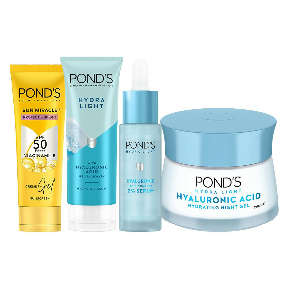 Ponds Hyaluronic Acid CSMS (Cleanser, Serum, Moisturizer, Sunscreen) Regime Kit