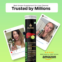 Thumbnail for Auric Liver Detox Effervescent Tablets | Fizzy Water with 10 Ayurvedic Herbs | Clinically Researched Therapeutic Ingredients | Drop, Dissolve, Fizz, Drink