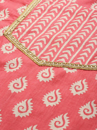 Thumbnail for Anouk Women Pink Ethnic Motifs Printed Regular Pure Cotton Kurta with Palazzos & With Dupatta - Distacart